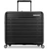 imageSamsonite Elevation Plus  CarryOn Hardside Luggage with QuickEntry Front Compartment  Scratch Resistant Polypropylene Shell AirTag Holder TSA Lock Airline Approved Cypress GreenTriple Black