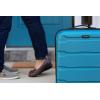 imageSamsonite Omni PC Hardside Expandable Luggage with Spinner Wheels Black CarryOn 20InchCaribbean Blue