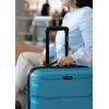 imageSamsonite Omni PC Hardside Expandable Luggage with Spinner Wheels Black CarryOn 20InchCaribbean Blue