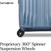 imageSamsonite UpLIFT CarryOn Hardside Luggage with Spinner Wheels  AirlineApproved TSA Lock Adjustable Handle System  Polycarbonate Hard Suitcase for Ultra Lightweight Travel  Silver ShimmyElemental Blue