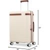 imageVirtuosa Hardside 21 Inch Carry On Luggage  Airline Approved with 360 Spinner Wheels RightHeight Adjustable Handle  Zippered WetPak  TSA Lock  Expandable Light Polycarbonate Shell  NavyOff White