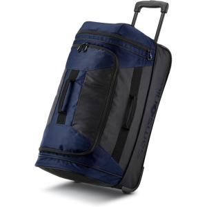 imageSamsonite Andante 2 Wheeled Duffel Bag  28Inch Durable Rolling Luggage with Inline Skate Wheels PushButton Handle ampamp Spacious Compartments  TravelFriendly and Lightweight  RiverrockBlackNavyBlack
