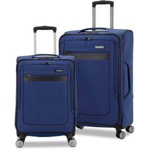 imageSamsonite Ascella 30 Softside Expandable Luggage with Spinner Wheels CO EXP Spinner BlackSapphire Blue