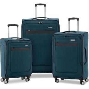 imageSamsonite Ascella 30 Softside Expandable Luggage with Spinner Wheels CO EXP Spinner BlackTealBlack