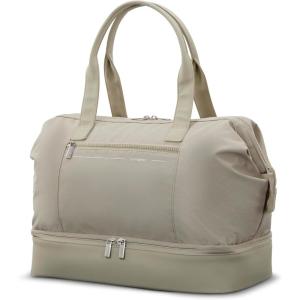 imageSamsonite Better Than Basics Weekender Duffle  Drop Bottom Travel Bag with 14 Laptop Compartment SmartSleeveLimestone Grey
