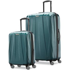 imageSamsonite Centric 2 Hardside Expandable Luggage with Spinner Wheels Silver 2Piece Set 2024Emerald Green