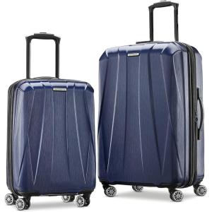 imageSamsonite Centric 2 Hardside Expandable Luggage with Spinner Wheels Silver 2Piece Set 2024True Navy