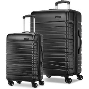 imageSamsonite Evolve SE Hardside Expandable Luggage with Double Spinner Wheels Titanium 3PC Set COMLBass Black