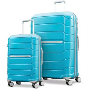 imageSamsonite Freeform 2Piece Luggage Set  CarryOn ampamp Large Checked Luggage with Dual Spinner Wheels  Durable Polypropylene Hardshell  TSA Lock AirlineApproved  Expandable Hard Shell  Light GreyOcean Blue