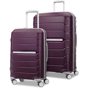 imageSamsonite Freeform 2Piece Luggage Set  CarryOn ampamp Large Checked Luggage with Dual Spinner Wheels  Durable Polypropylene Hardshell  TSA Lock AirlineApproved  Expandable Hard Shell  Light GreyAmethyst Purple