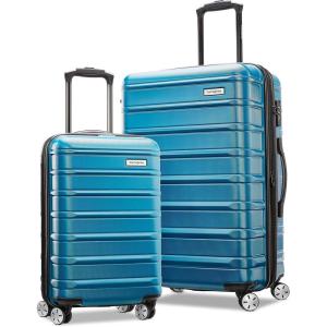 imageSamsonite Omni 2 24Inch Medium Checked Hardside Luggage with 360 Spinner Wheels  Scratch Resistant Hardshell  TSA Lock  Expandable Polycarbonate Shell for Lightweight Travel  Midnight BlackCaribbean Blue