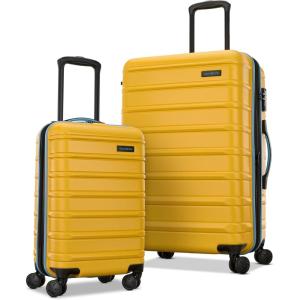 imageSamsonite Omni 2 24Inch Medium Checked Hardside Luggage with 360 Spinner Wheels  Scratch Resistant Hardshell  TSA Lock  Expandable Polycarbonate Shell for Lightweight Travel  Midnight BlackSunflower Yellow