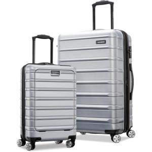imageSamsonite Omni 2 24Inch Medium Checked Hardside Luggage with 360 Spinner Wheels  Scratch Resistant Hardshell  TSA Lock  Expandable Polycarbonate Shell for Lightweight Travel  Midnight BlackArctic Silver