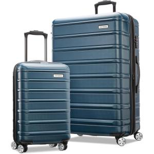 imageSamsonite Omni 2 24Inch Medium Checked Hardside Luggage with 360 Spinner Wheels  Scratch Resistant Hardshell  TSA Lock  Expandable Polycarbonate Shell for Lightweight Travel  Midnight BlackNova Teal