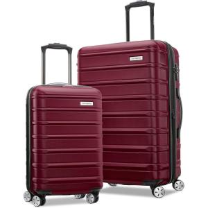 imageSamsonite Omni 2 24Inch Medium Checked Hardside Luggage with 360 Spinner Wheels  Scratch Resistant Hardshell  TSA Lock  Expandable Polycarbonate Shell for Lightweight Travel  Midnight BlackNatural Merlot