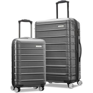 imageSamsonite Omni 2 24Inch Medium Checked Hardside Luggage with 360 Spinner Wheels  Scratch Resistant Hardshell  TSA Lock  Expandable Polycarbonate Shell for Lightweight Travel  Midnight BlackSolid Charcoal