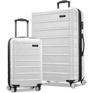 imageSamsonite Omni 2 24Inch Medium Checked Hardside Luggage with 360 Spinner Wheels  Scratch Resistant Hardshell  TSA Lock  Expandable Polycarbonate Shell for Lightweight Travel  Midnight BlackBirch White