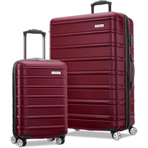 imageSamsonite Omni 2 24Inch Medium Checked Hardside Luggage with 360 Spinner Wheels  Scratch Resistant Hardshell  TSA Lock  Expandable Polycarbonate Shell for Lightweight Travel  Midnight BlackNature Merlot