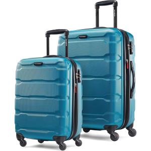 imageSamsonite Omni PC Hardside Expandable Luggage with Spinner Wheels Black CarryOn 20InchCarribbean Blue