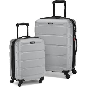 imageSamsonite Omni PC Hardside Expandable Luggage with Spinner Wheels Black CarryOn 20InchSilver