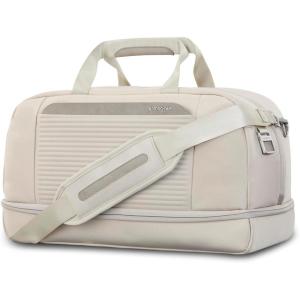 imageSamsonite Paralux Weekender Duffel Bag Travel CarryOn Bag with Wide Opening DropBottom Shoe ampamp Laundry Compartment AirTag Holder StackIt Strap  Business ampamp Leisure Travel BagStone Grey
