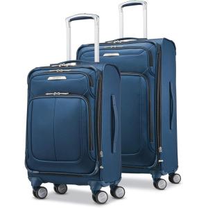 imageSamsonite Solyte DLX Softside Expandable Luggage with Spinner Wheels Mineral Grey CarryOn 20InchMediterranean Blue