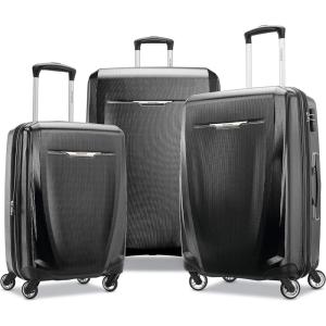 imageSamsonite Winfield 3 DLX Hardside Expandable Luggage with Spinners Silver CarryOn 20InchBlack