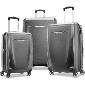 imageSamsonite Winfield 3 DLX Hardside Expandable Luggage with Spinners Silver CarryOn 20InchGraphite Grey