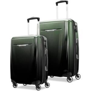 imageSamsonite Winfield 3 DLX Hardside Expandable Luggage with Spinners Silver CarryOn 20InchOmbre Green