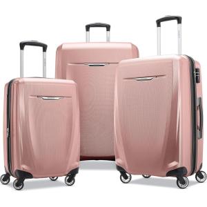 imageSamsonite Winfield 3 DLX Hardside Expandable Luggage with Spinners Silver CarryOn 20InchRose
