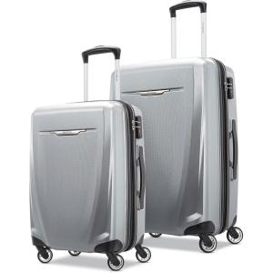 imageSamsonite Winfield 3 DLX Hardside Expandable Luggage with Spinners Silver CarryOn 20InchSilver