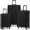 imageSamsonite Saire LTE Softside Expandable Luggage with Spinner Wheels Pine Green 3Piece Set Carry OnMediumLargeBlack