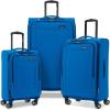 imageSamsonite Saire LTE Softside Expandable Luggage with Spinner Wheels Pine Green 3Piece Set Carry OnMediumLargeCaribbean Blue