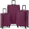 imageSamsonite Saire LTE Softside Expandable Luggage with Spinner Wheels Pine Green 3Piece Set Carry OnMediumLargeRaspberry