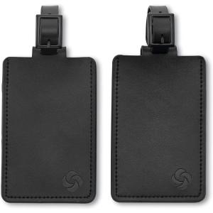 imageSamsonite 2Pack Leather Luggage ID Tag Black Logo One SizeBlack Logo