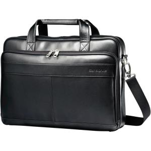 imageSamsonite Leather Slim Briefcase Black 16 InchBlack